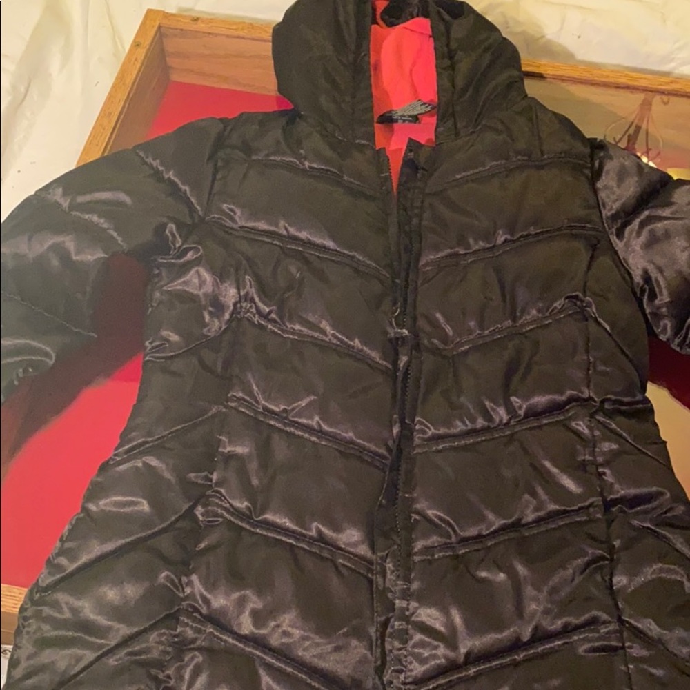 Girls Faded glory black and pink winter jacket